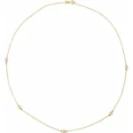 Diamond Bezel Set Station Necklace