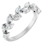 Scattered Diamond Ovals Ring