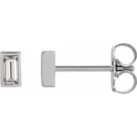 Baguette Diamond Bezel Set Stud Earrings