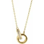 Diamond Interlocking Circle Necklace